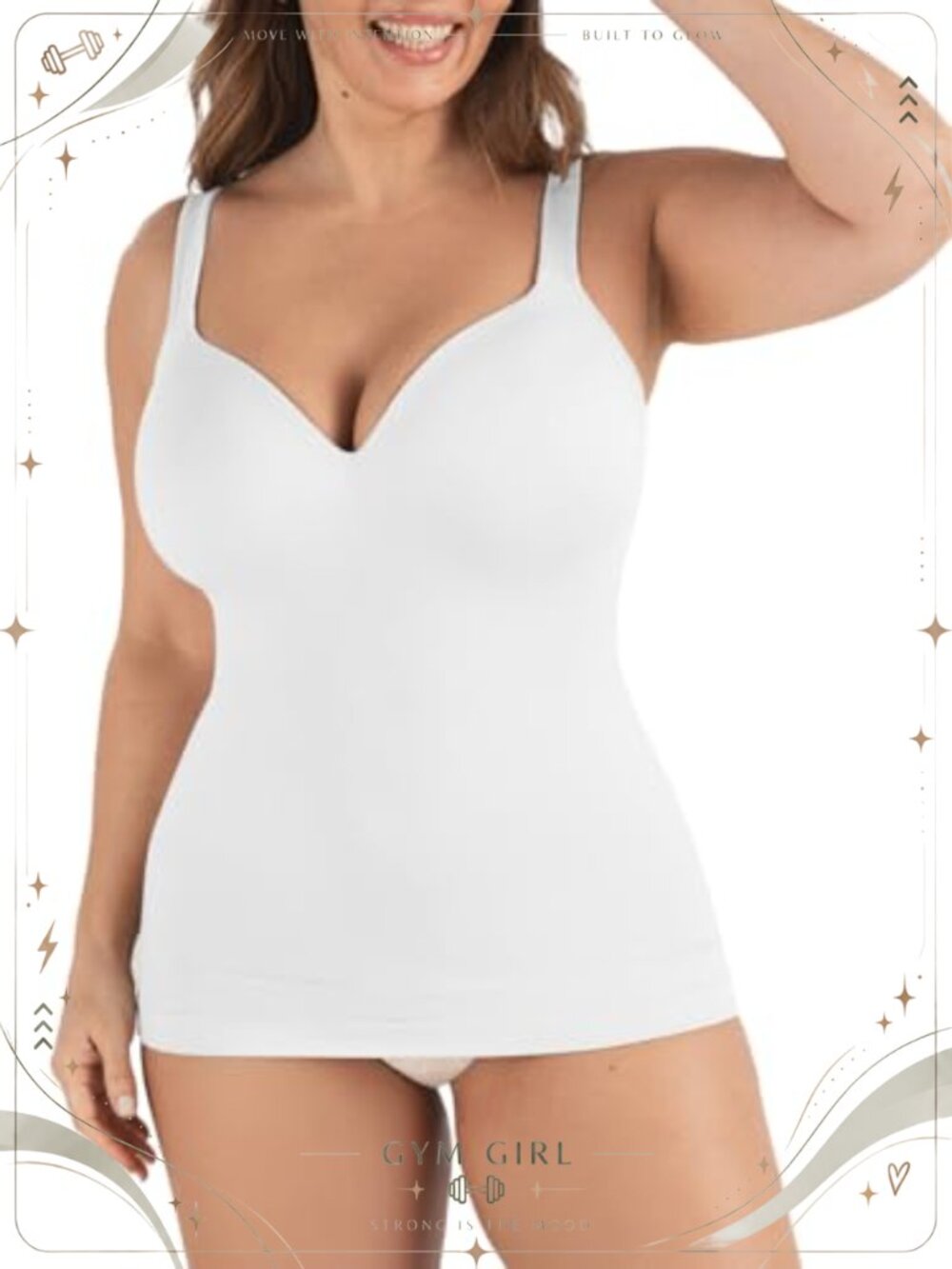 Sweetheart Cami with Built-in Bra Wireless Tummy Control Shapewear